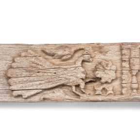 Carved Teak Lintel Panel From Kutch - 19th Century