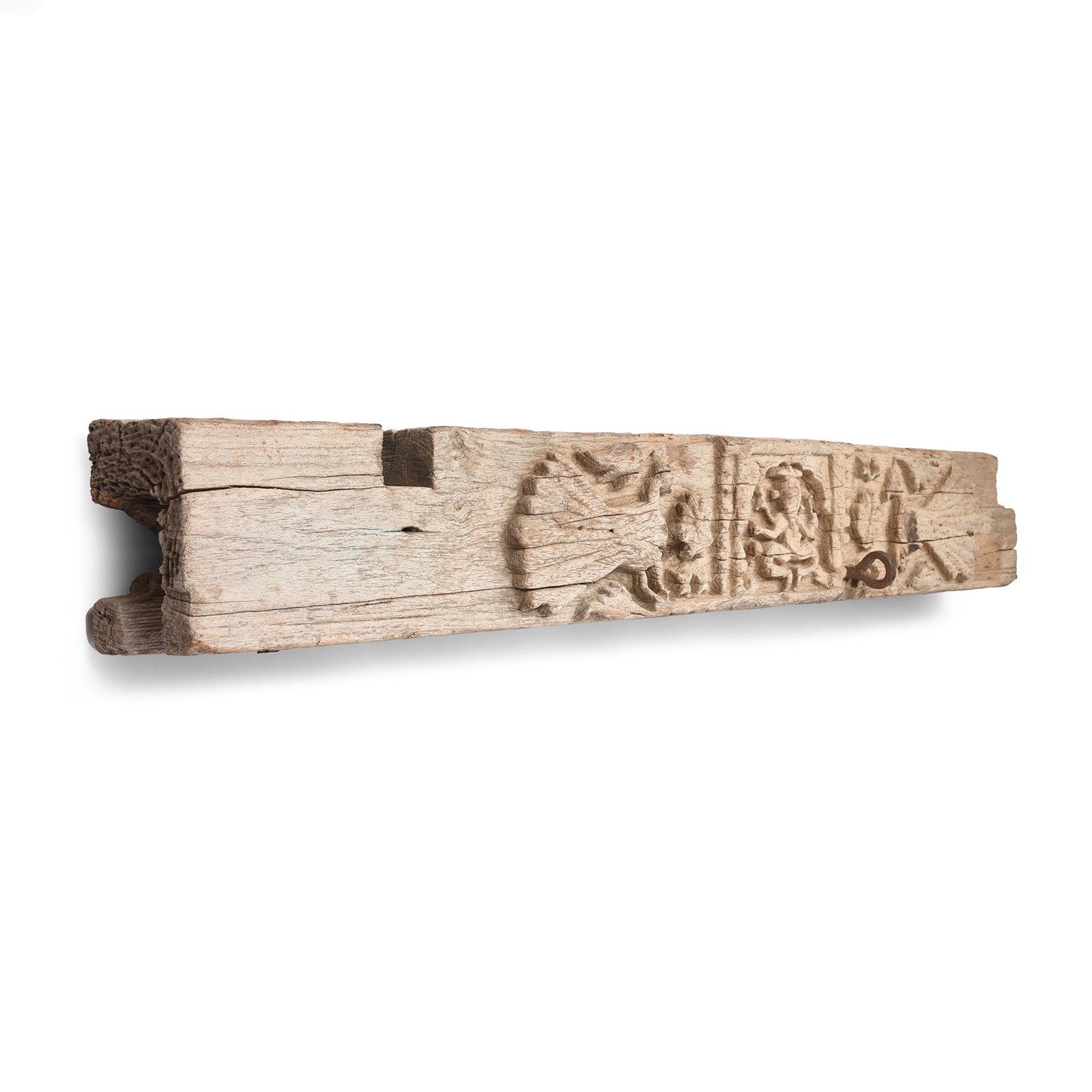 Carved Teak Lintel Panel From Kutch - 19th Century
