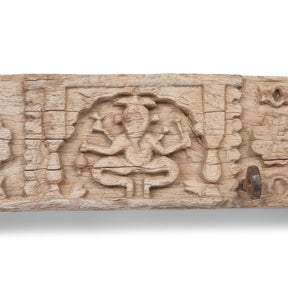 Carved Teak Lintel Panel From Kutch - 19th Century
