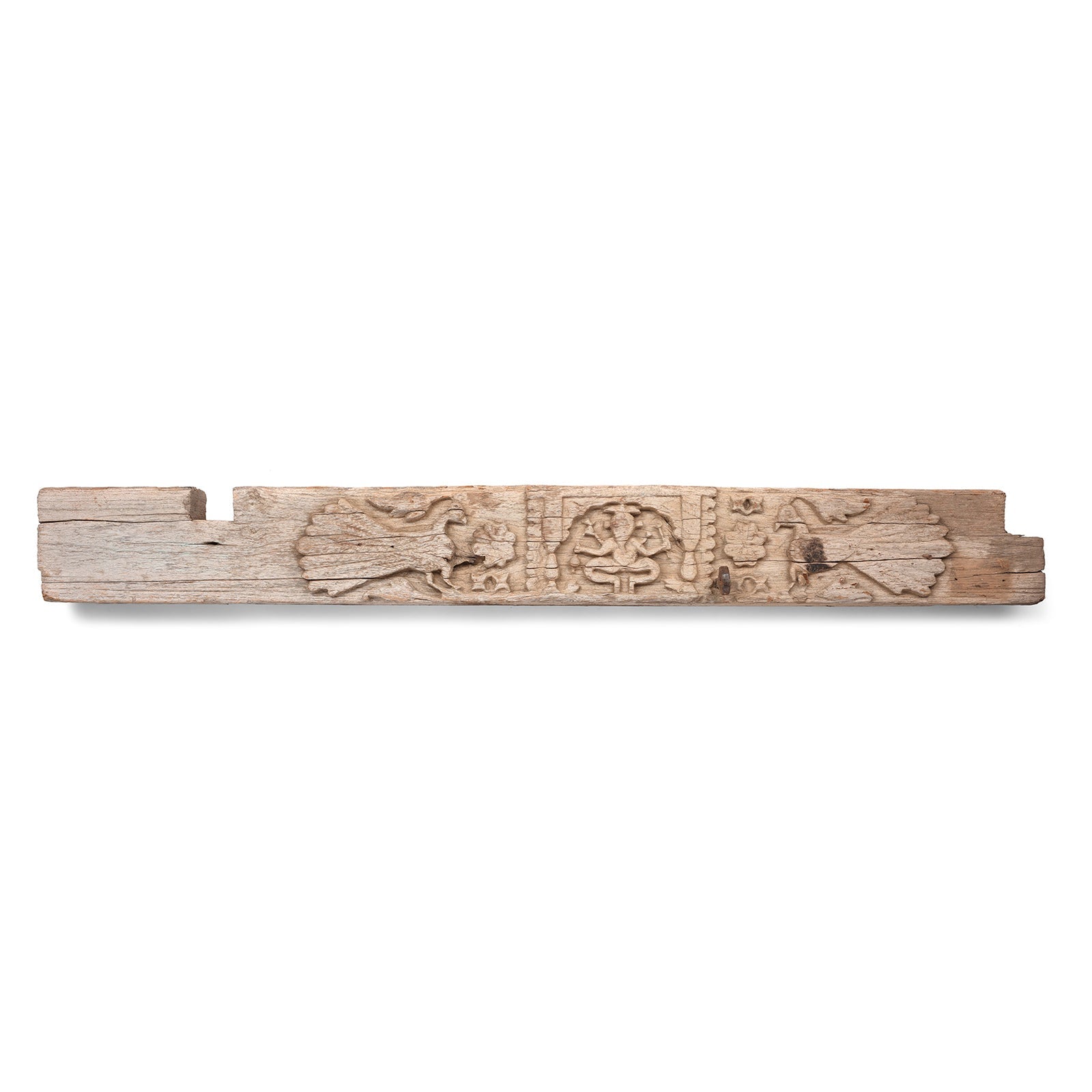 Carved Teak Lintel Panel From Kutch - 19th Century