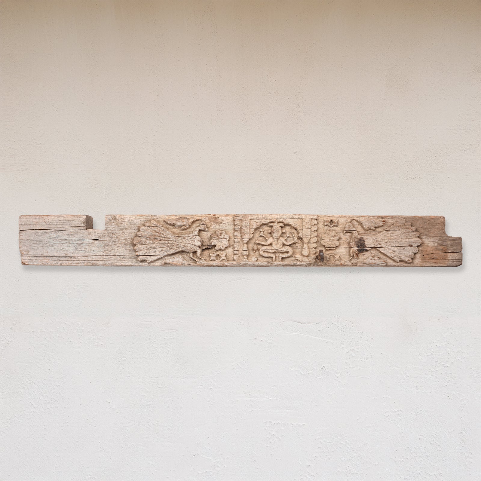 Carved Teak Lintel Panel From Kutch - 19th Century