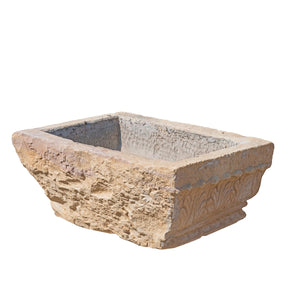 Carved Stone Water Trough From Jaisalmer - Late 18th Century