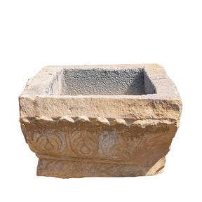 Carved Stone Water Trough From Jaisalmer - Late 18th Century
