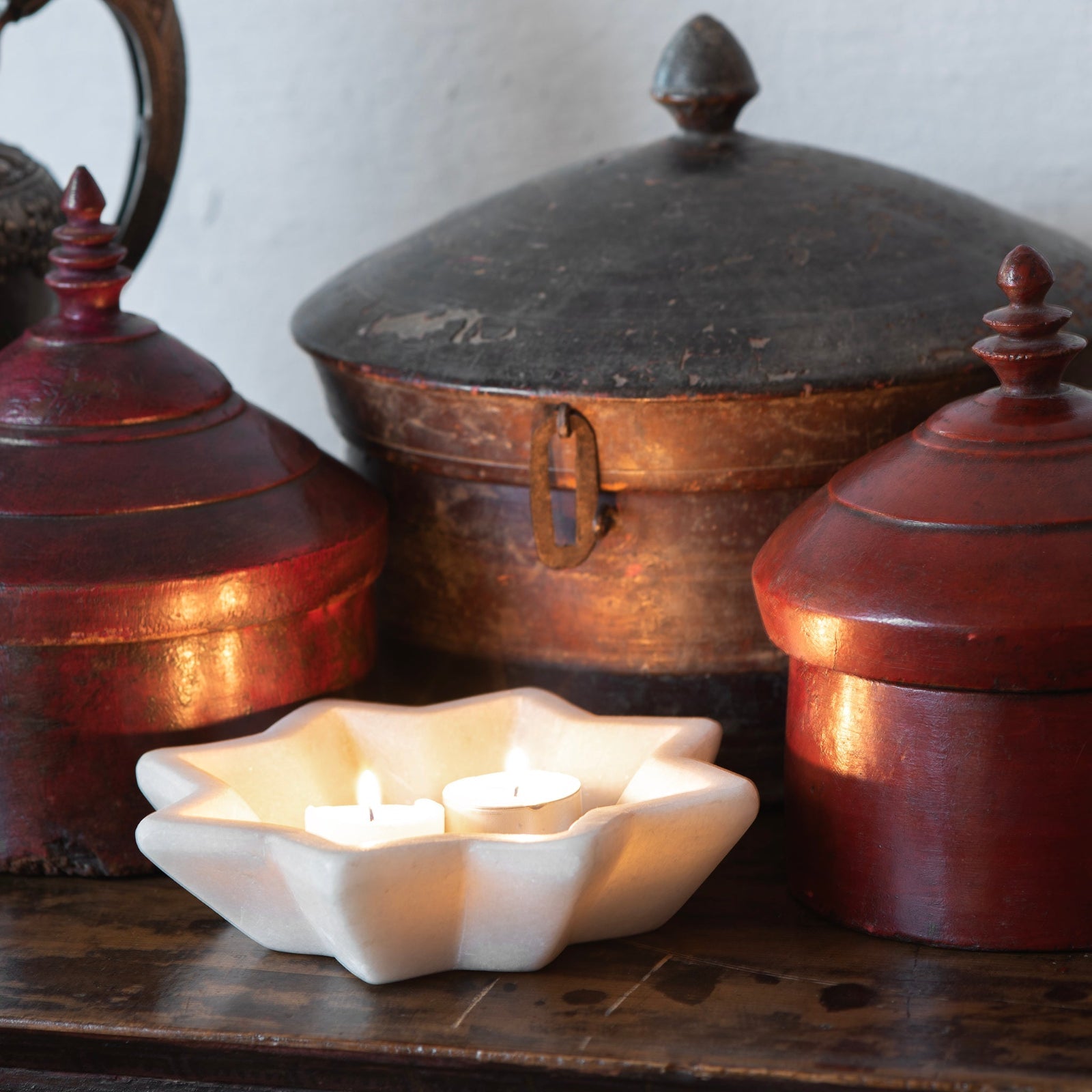 Hand Carved Marble Soap Dish - Star Design