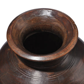 Turned Cedar Pot From Kullu - Ca 1940's
