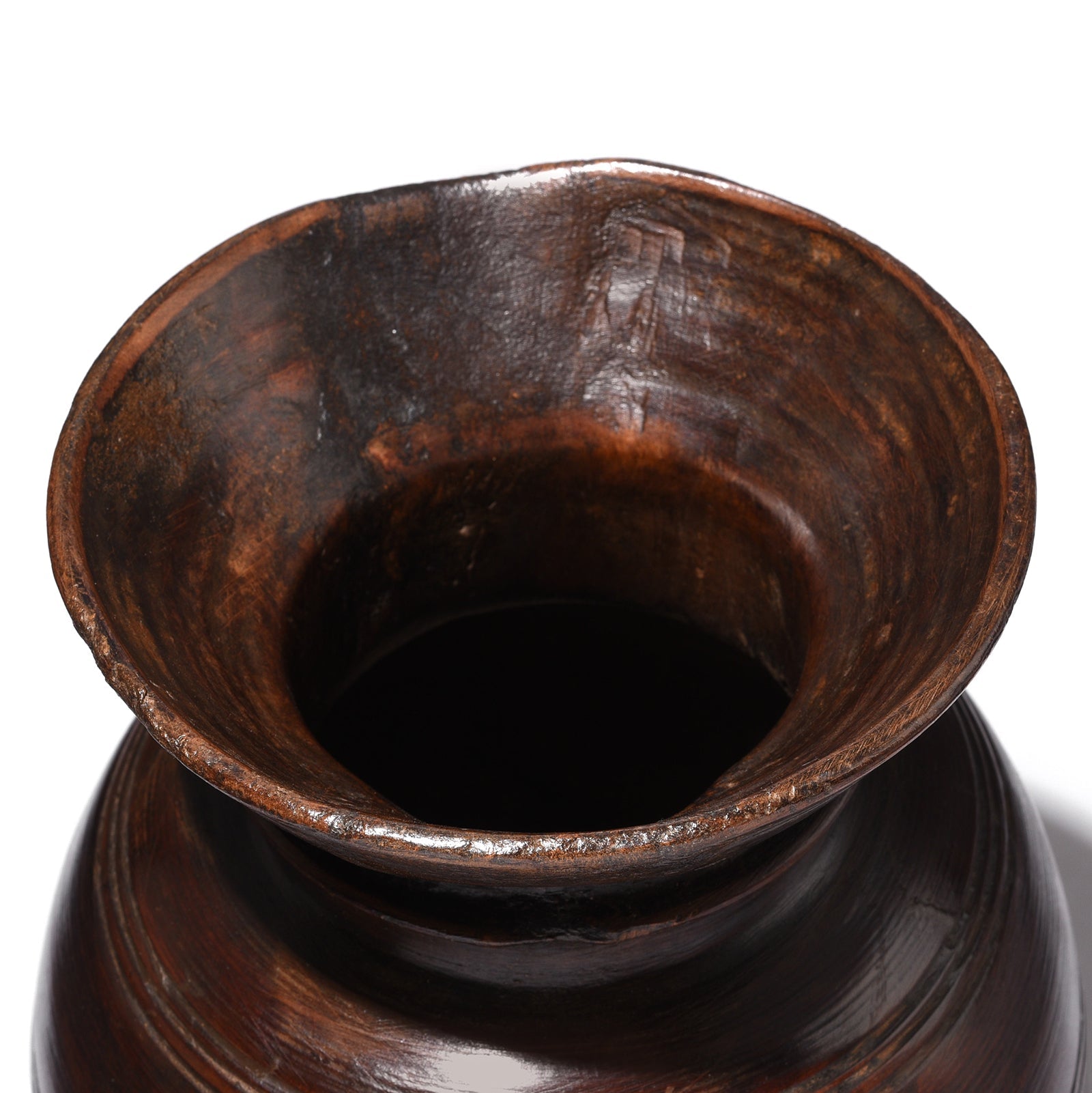 Turned Cedar Pot From Kullu - Ca 1940's