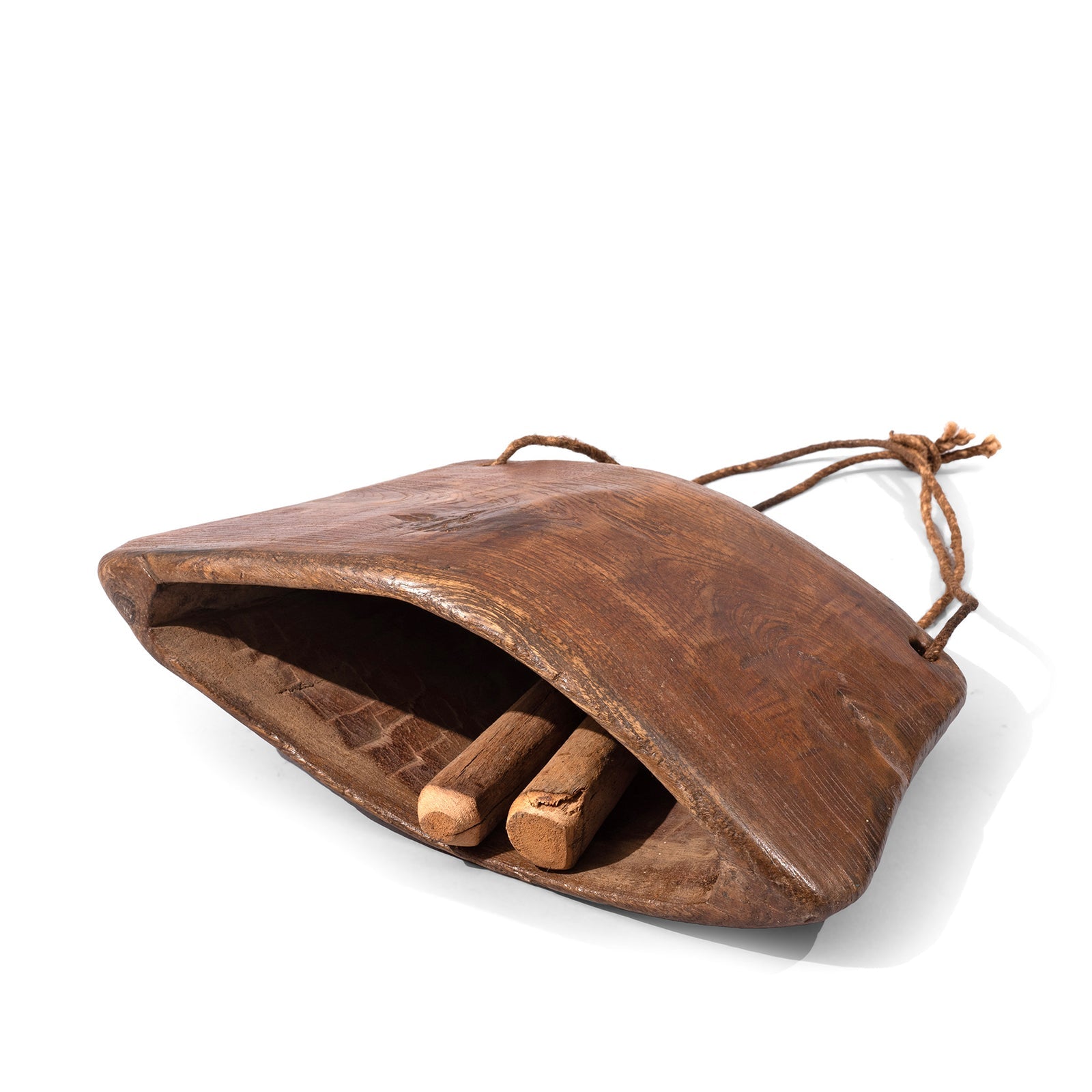 Cow Bell Carved Teak From Rajasthan -Ca 1930