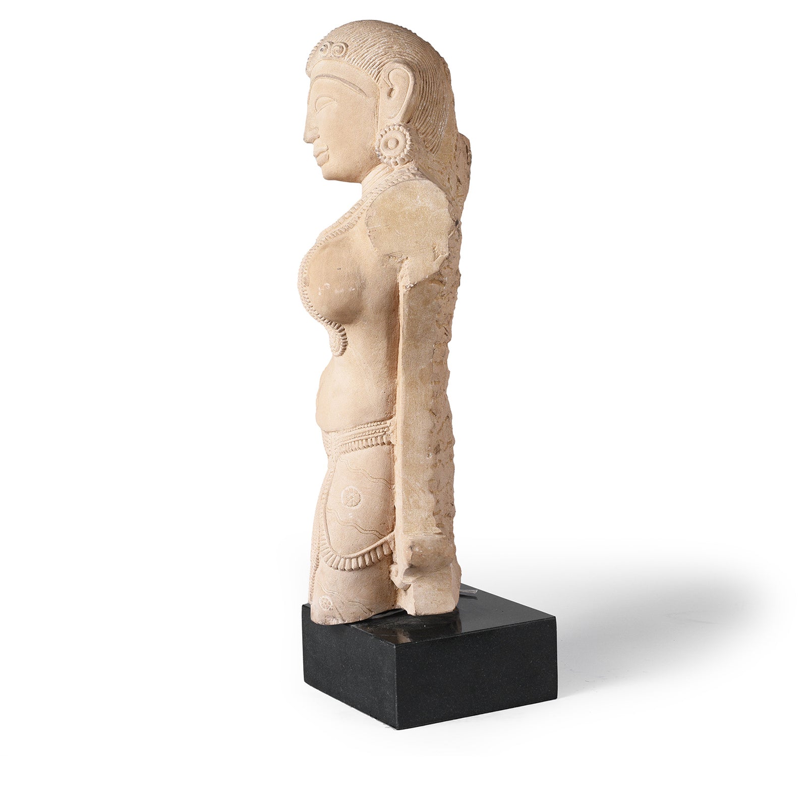 Carved Stone Apsara Statue From India