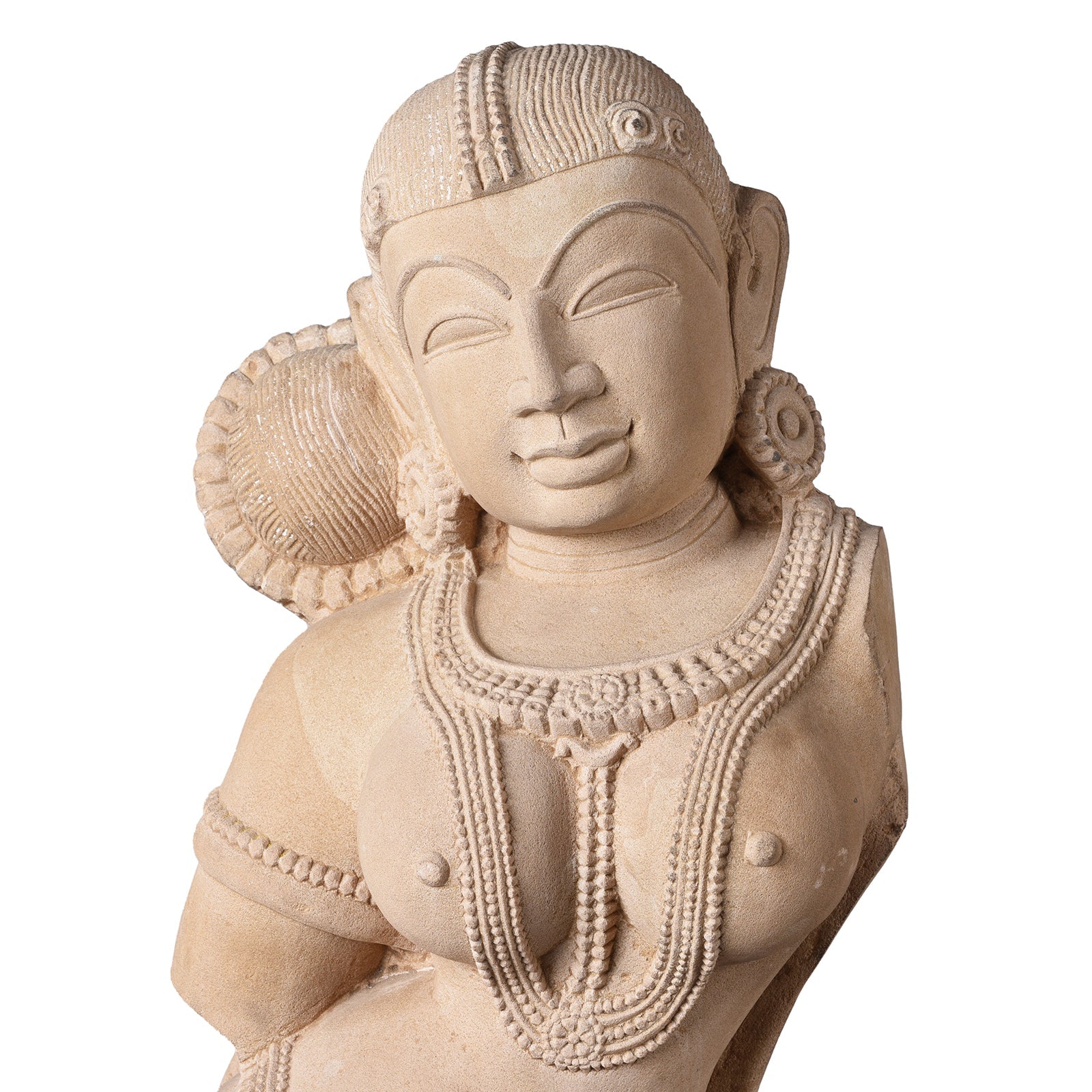 Carved Stone Apsara Statue From India