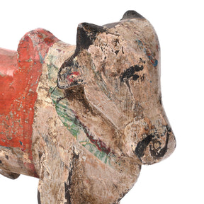 Painted Teak Nandi Bull Toy From Andhra Pradesh - Ca 1950's