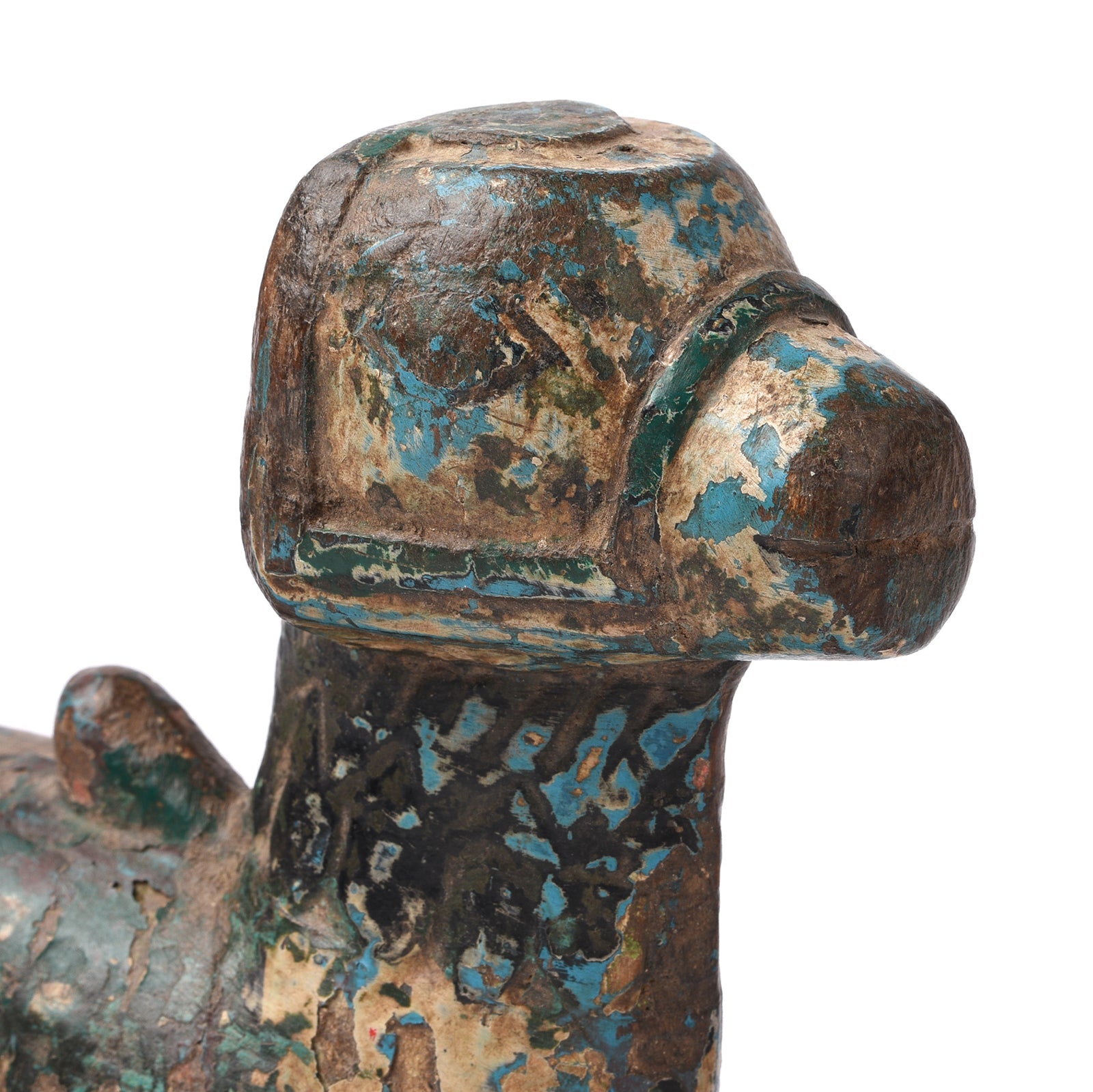 Painted Teak Nandi Bull Toy From Andhra Pradesh - Ca 1950's