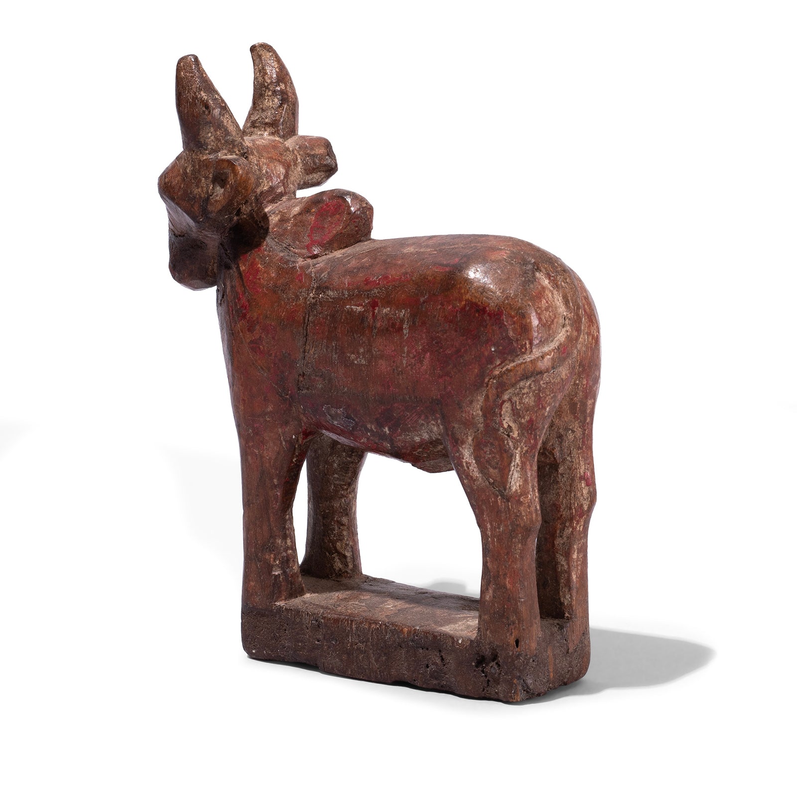Teak Nandi Bull Toy From Andhra Pradesh - Ca 1950