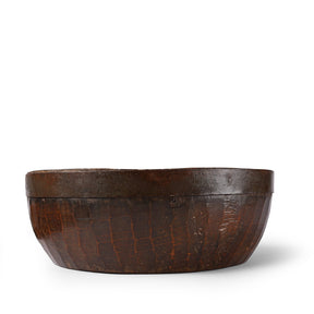 Indian Teak Parath Bowl From Rajasthan - Ca 1920