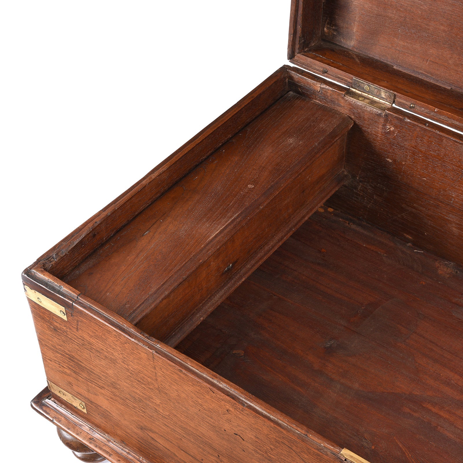Brass Bound Teak Military Chest From Rajasthan -19th Century