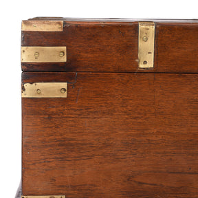 Brass Bound Teak Military Chest From Rajasthan -19th Century