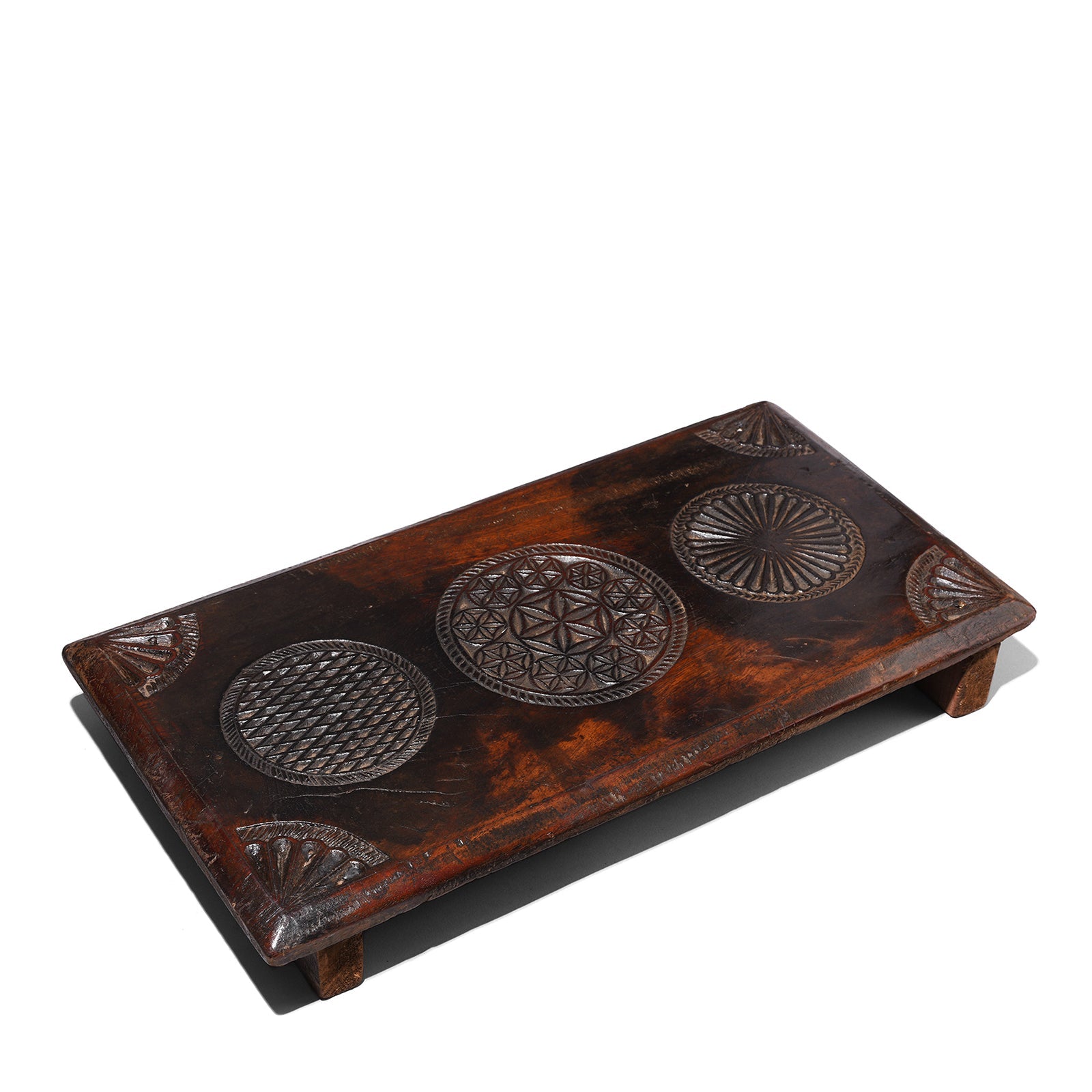 Chip Carved Teak Puja Chowki  From Kutch - 19th Century