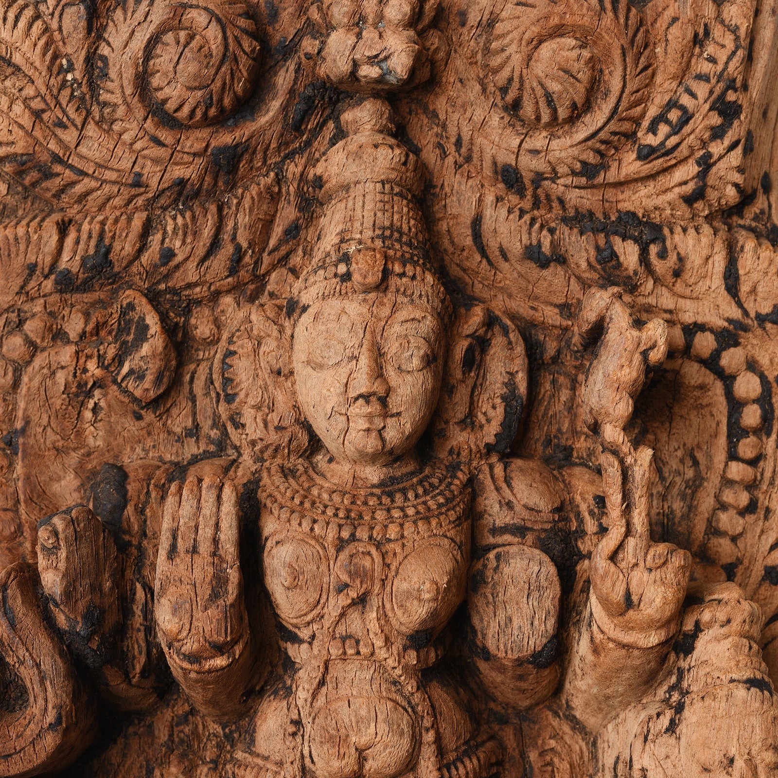 Carved Teak Chariot Carving Of Shiva & Parvati - 18th Century