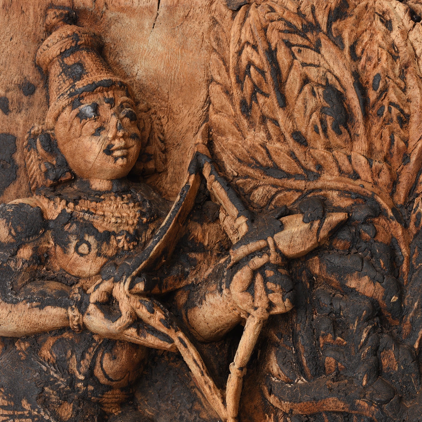Carved Teak Chariot Carving Of Lord Rama - 19th Century