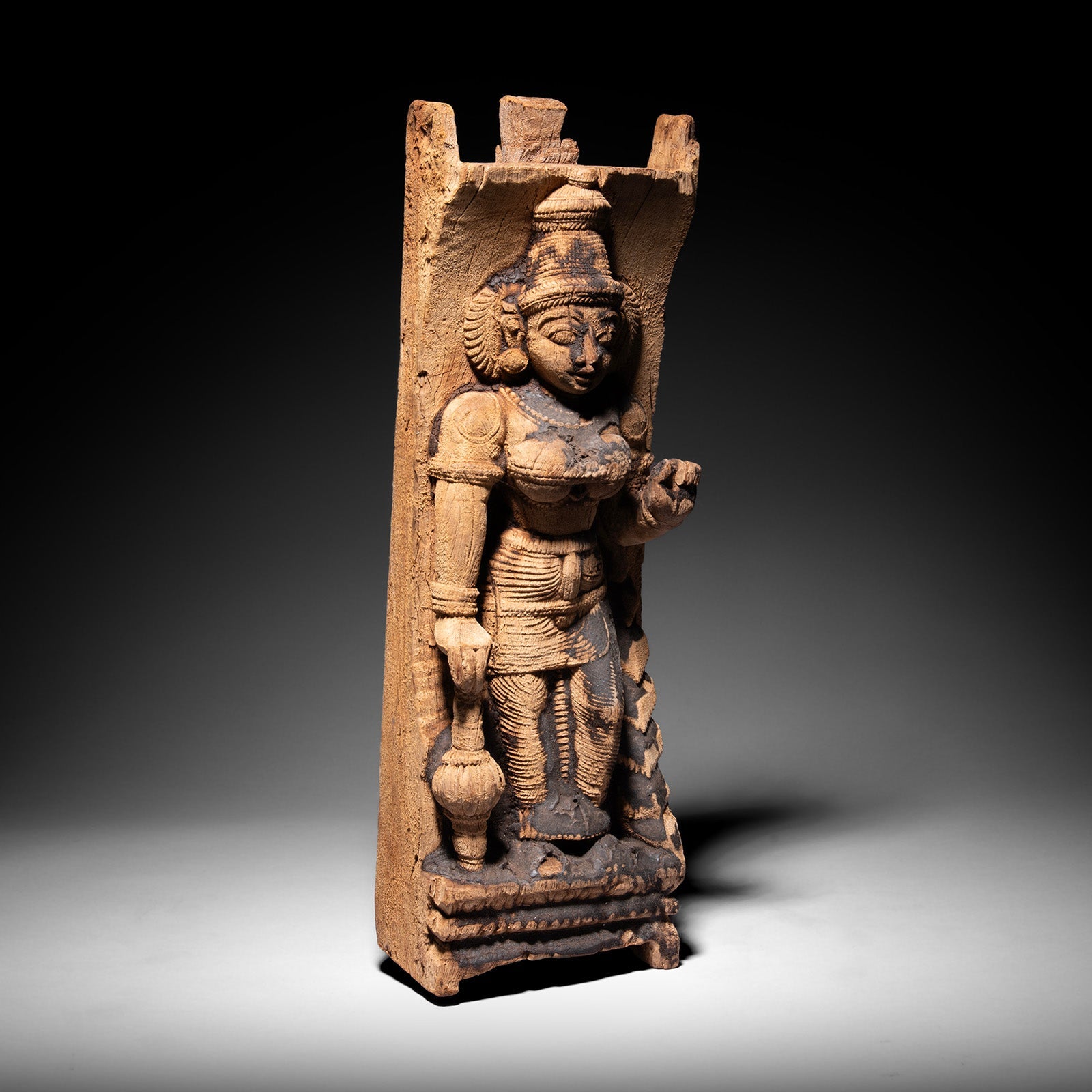 Dvarapala Guardian Chariot Carving - 19th Century