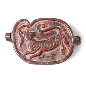 Carved Teak Tika Box From Banswara - 19th Century