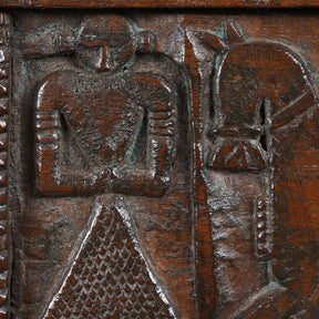 Carved Teak Majus Dowry Chest From Saurashtra - 19th Century