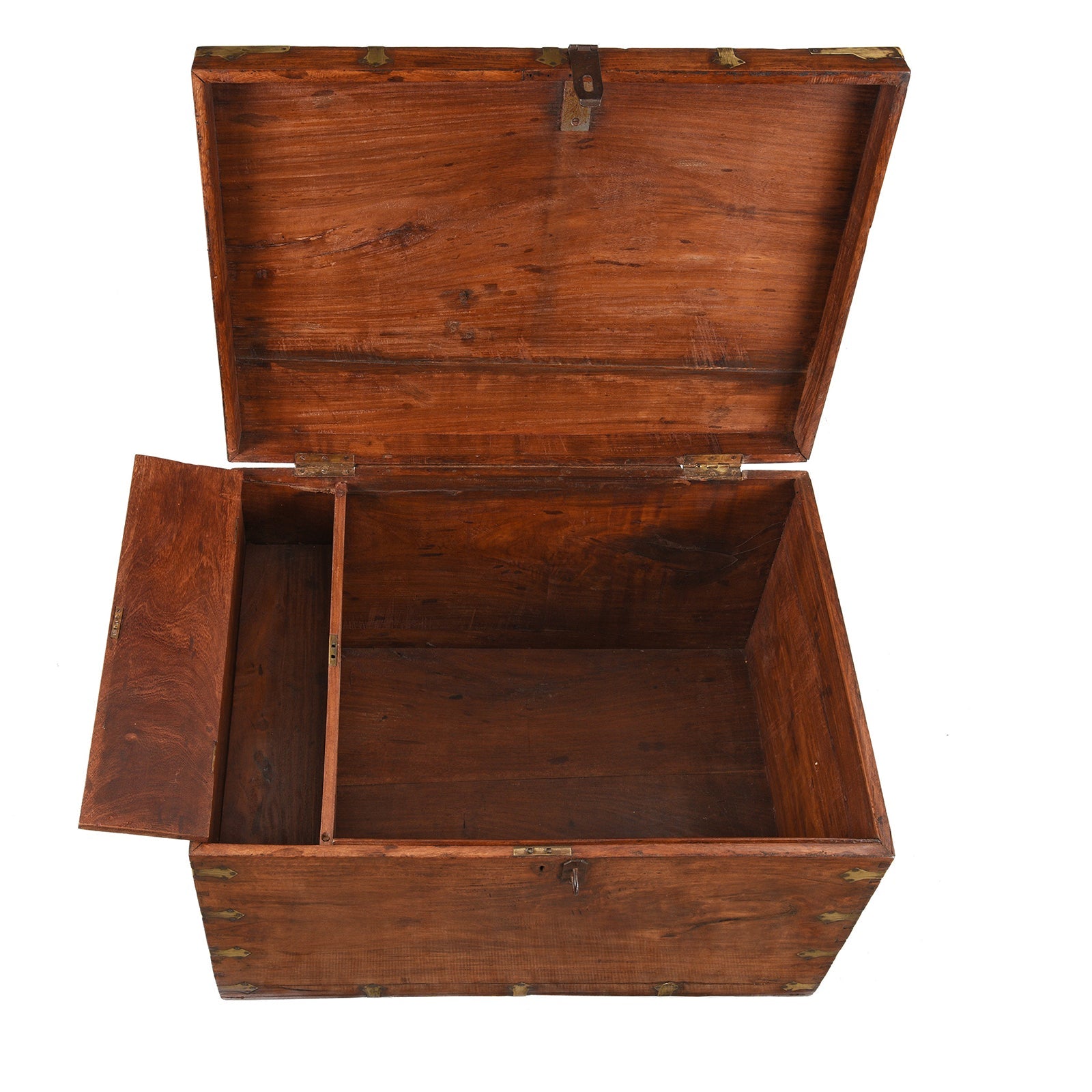 Brass Bound Teak Indian Military Chest -19th Century