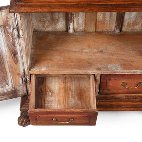 Mirrored Almirah Cabinet With Sunburst Panels - 19th Century
