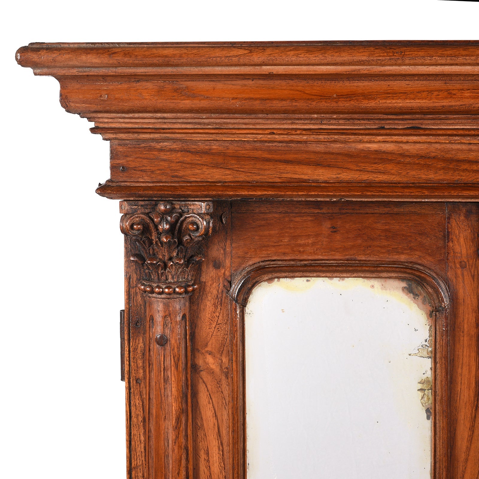 Mirrored Almirah Cabinet With Sunburst Panels - 19th Century