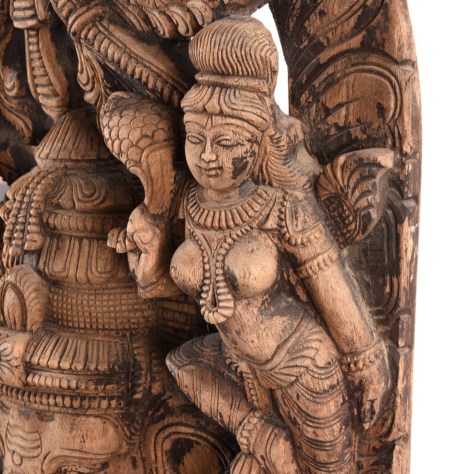 Carved Wood Ganesha Statue From Tamil Nadu