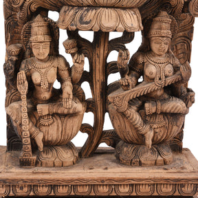 Carved Wood Ganesha Statue From Tamil Nadu