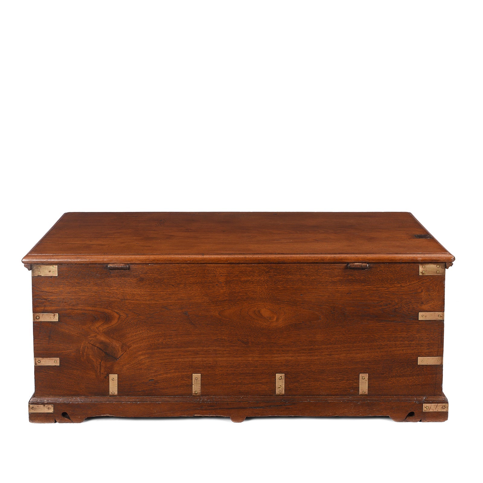 Brass Bound Teak Chest From Gujarat - 19th Century