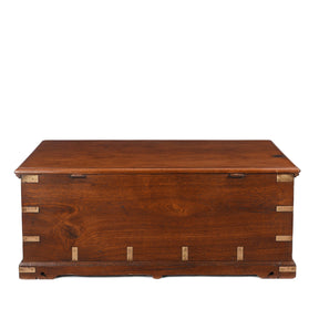 Brass Bound Teak Chest From Gujarat - 19th Century