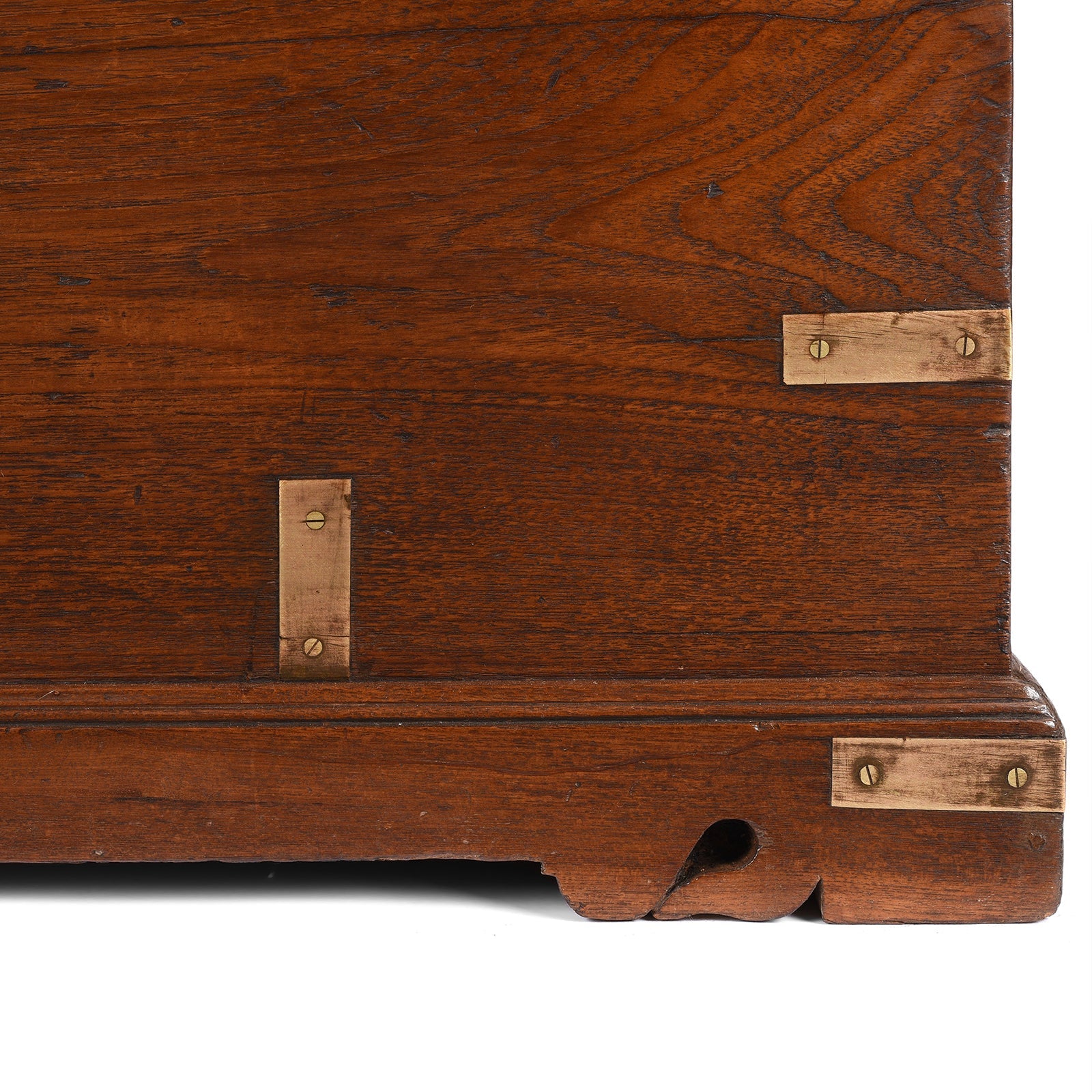Brass Bound Teak Chest From Gujarat - 19th Century