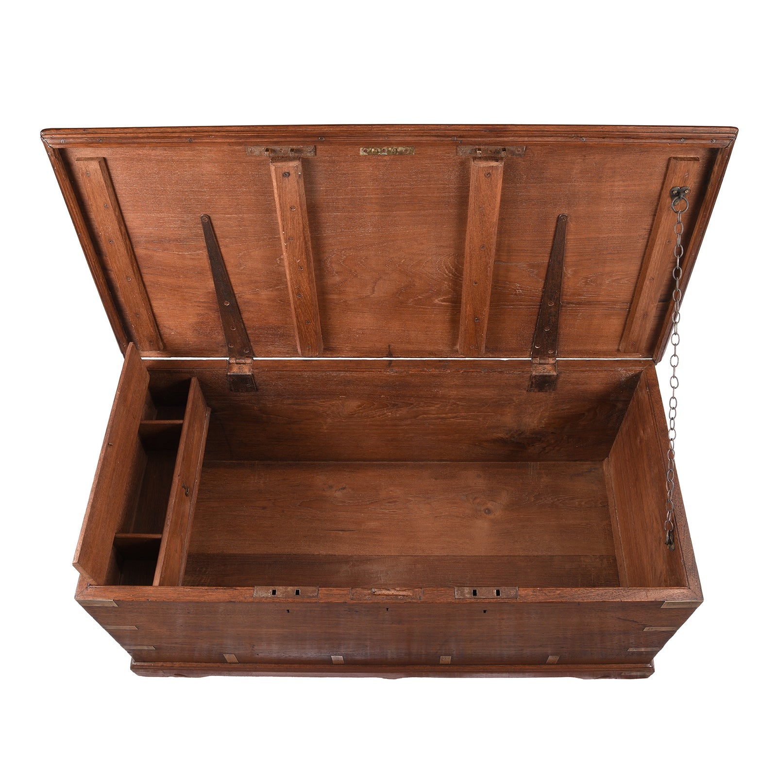 Brass Bound Teak Chest From Gujarat - 19th Century
