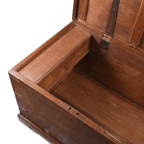 Brass Bound Teak Chest From Gujarat - 19th Century