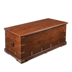Brass Bound Teak Chest From Gujarat - 19th Century