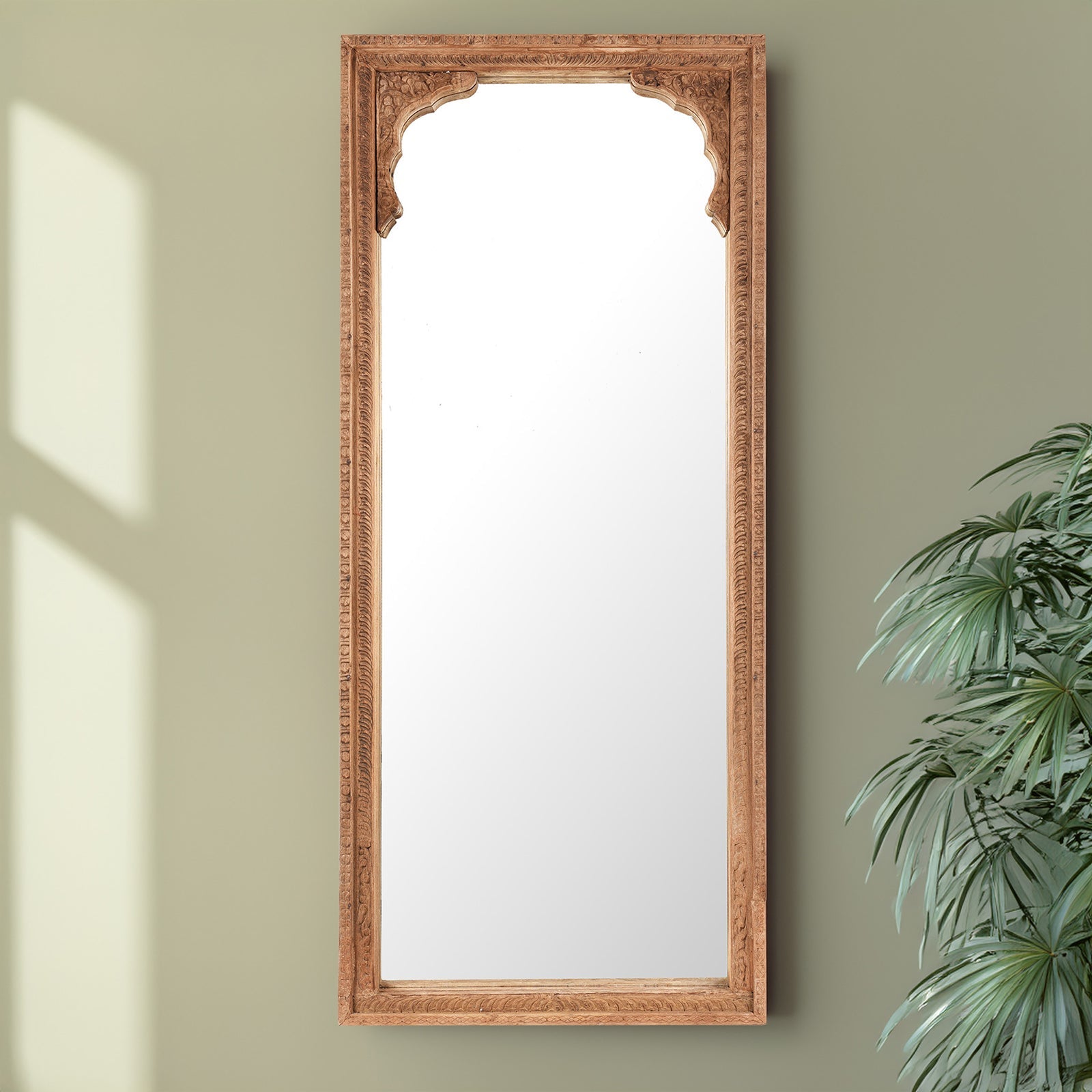 Mirror Made From An Old Shekhawati Window - 19th Century