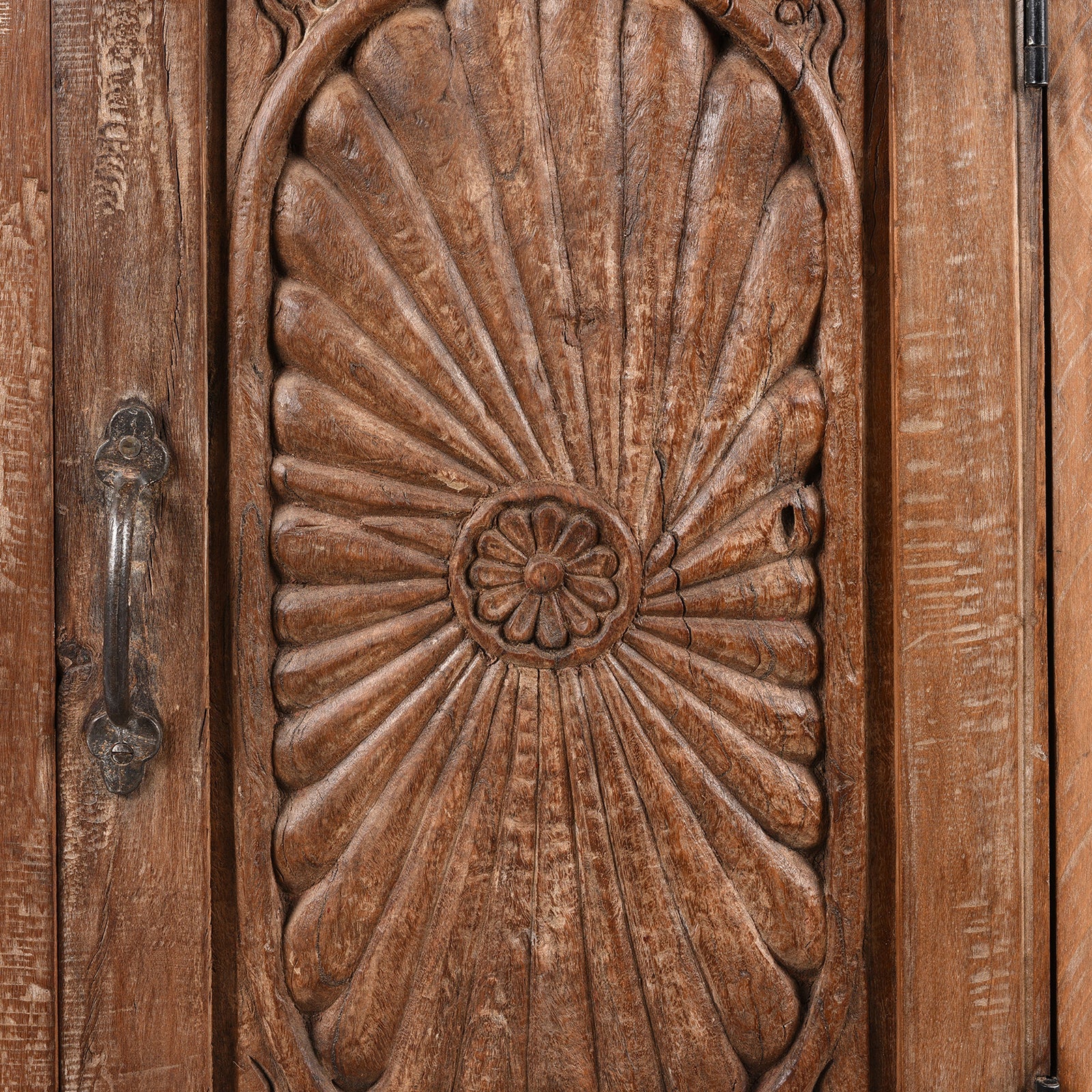 Bedside Cabinet Made From Reclaimed Carved Teak