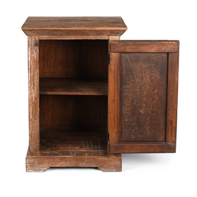 Bedside Cabinet Made From Reclaimed Carved Teak