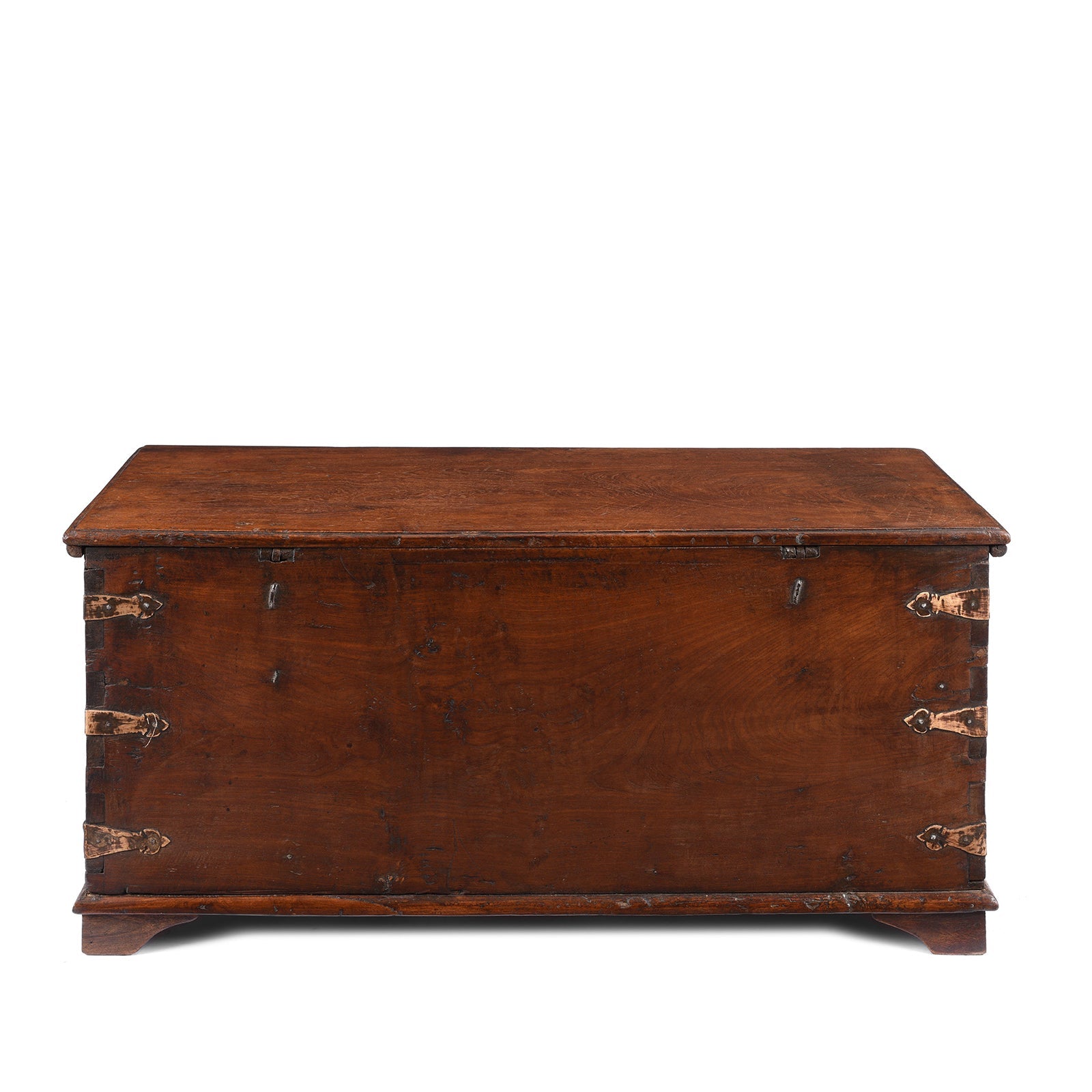 Brass Bound Anglo-Indian Chest From Rajasthan - 19th Century