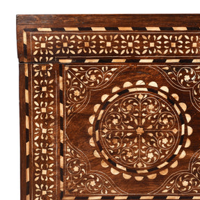 Old Indian Bone Inlay Teak Chest - Ca 1900