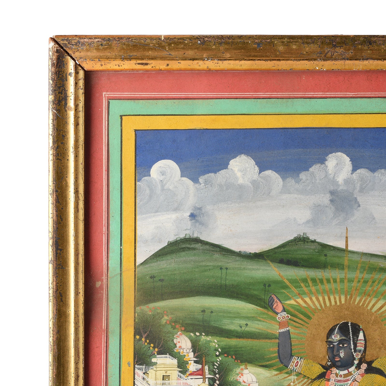 Painting Of Kali Trampling Shiva - Jaipur School - 19th Century