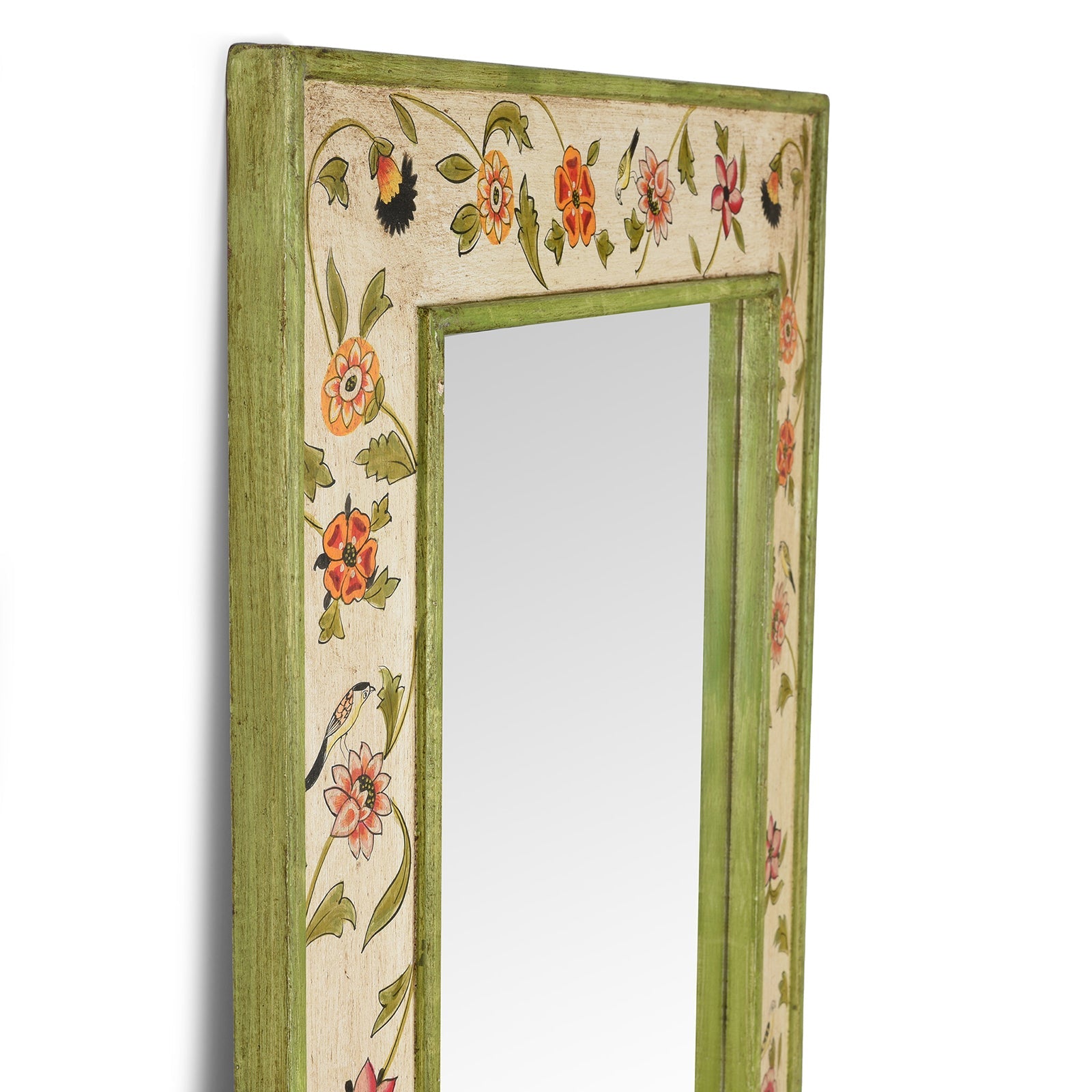 Hand Painted Chintz Style Mirror From Rajasthan
