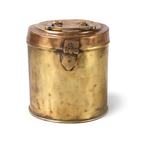 Vintage Indian Brass Food Caddy From Bombay - Ca 1920