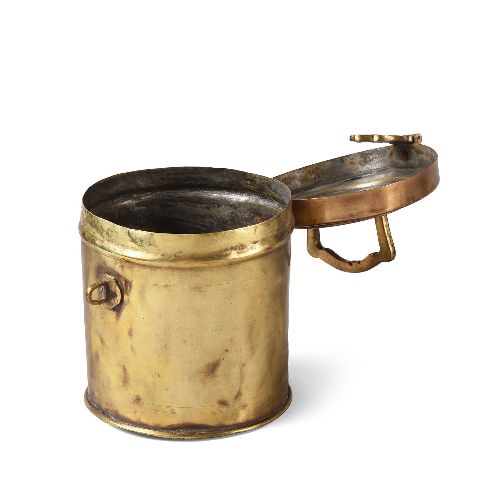 Vintage Indian Brass Food Caddy From Bombay - Ca 1920