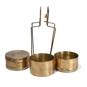 3 Tier Brass Tiffin Box - Early 20th Century