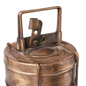 4 Tier Indian Vintage Brass Tiffin Box Set - Ca 1930