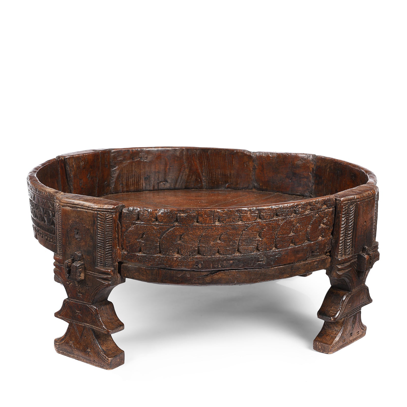 Indian Chakki Coffee Table From Rajasthan - 19th Century