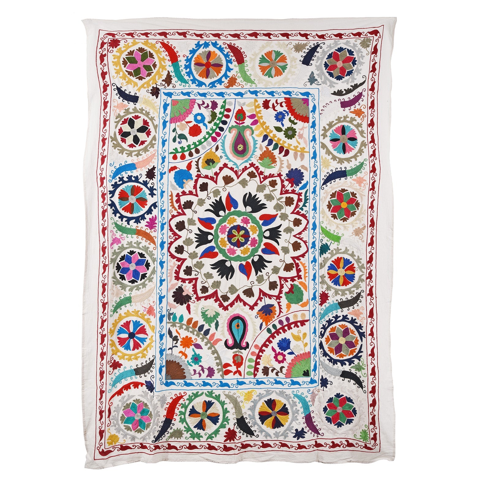 Embroidered Suzani Throw (210 x 148 cm)