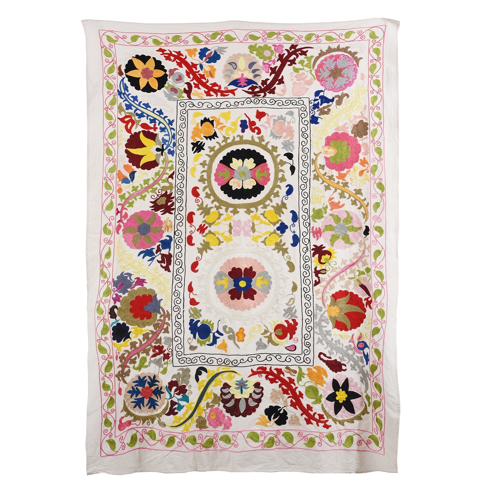 Embroidered Suzani Throw (218 x 148cm)